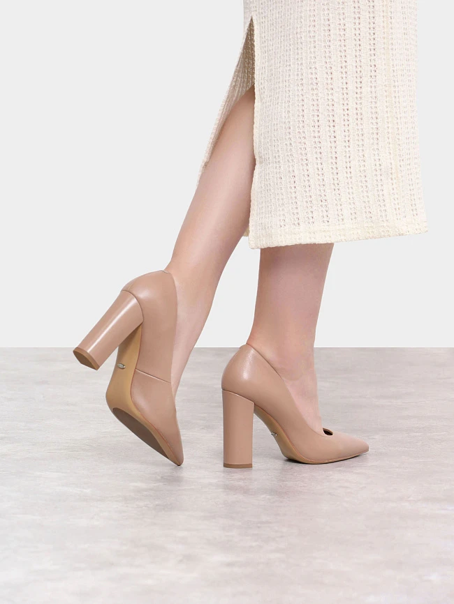 Туфли женские всесезонные, цвет бежевый, натуральная кожа 494538 | 8