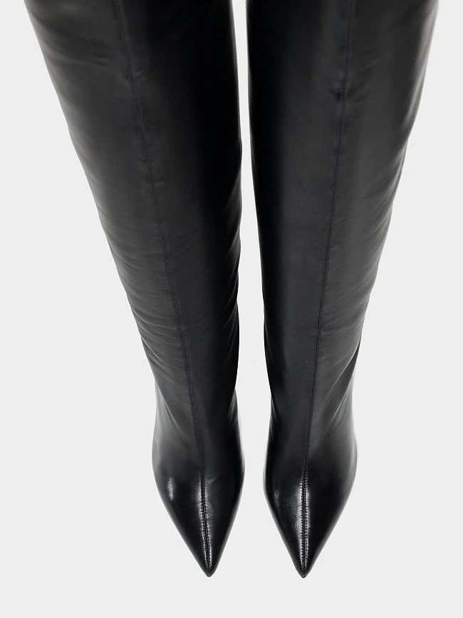 Сапоги женские демисезонные, цвет черный, натуральная кожа 497082 | 5