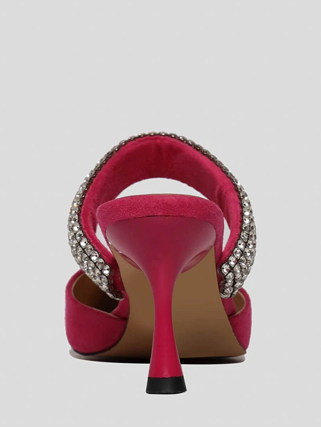 Мюли женские летние, цвет фуксия, текстиль 1398030 | 5