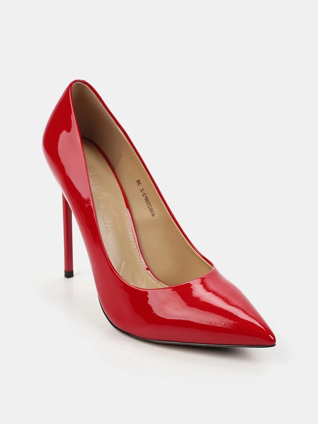 Туфли женские всесезонные, цвет красный, натуральная лаковая кожа 496259P | 2