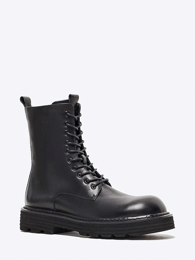 Ботинки мужские демисезонные, цвет черный, натуральная кожа M253883 | 1