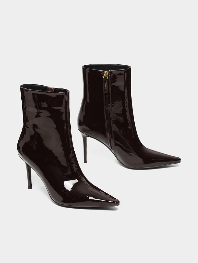 Полусапоги женские всесезонные, цвет коричневый, натуральная лаковая кожа 1494512 | 3