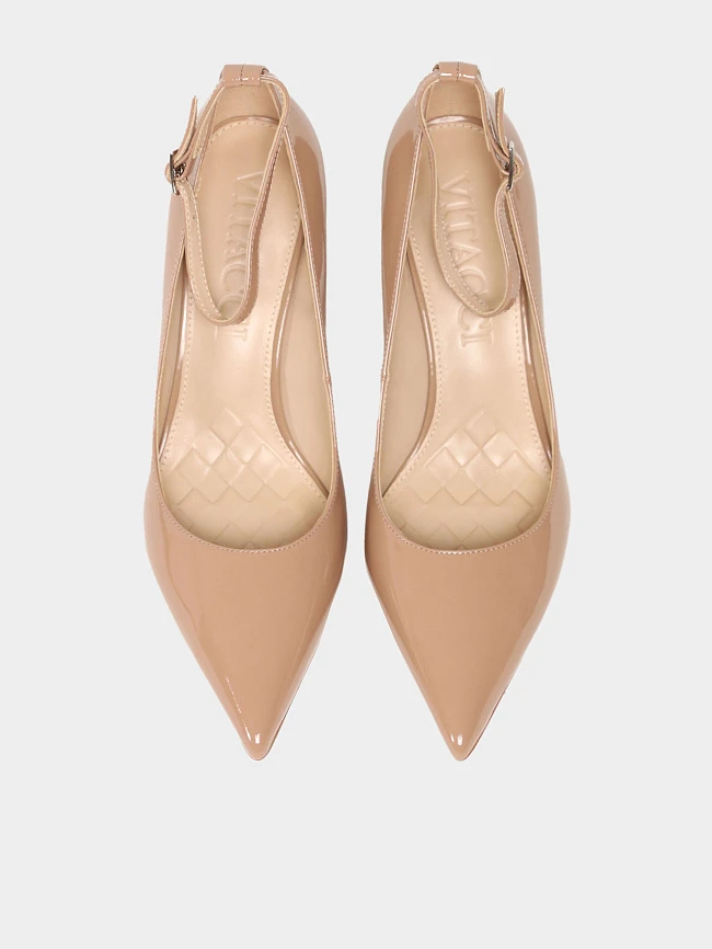 Туфли женские всесезонные, цвет бежевый, натуральная лаковая кожа 496621 | 5