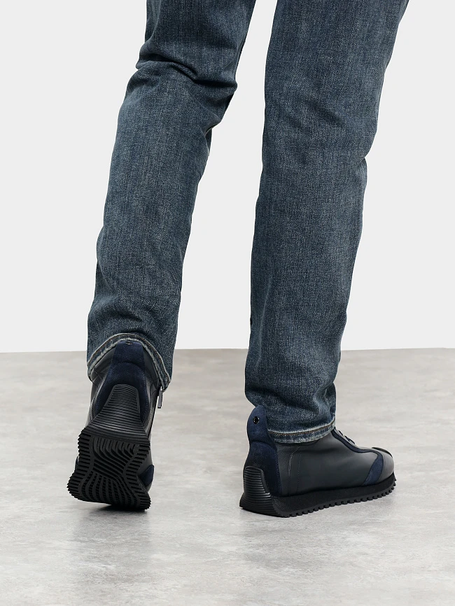 Ботинки мужские демисезонные, цвет синий, натуральная кожа/натуральный спилок M1782594 | 8