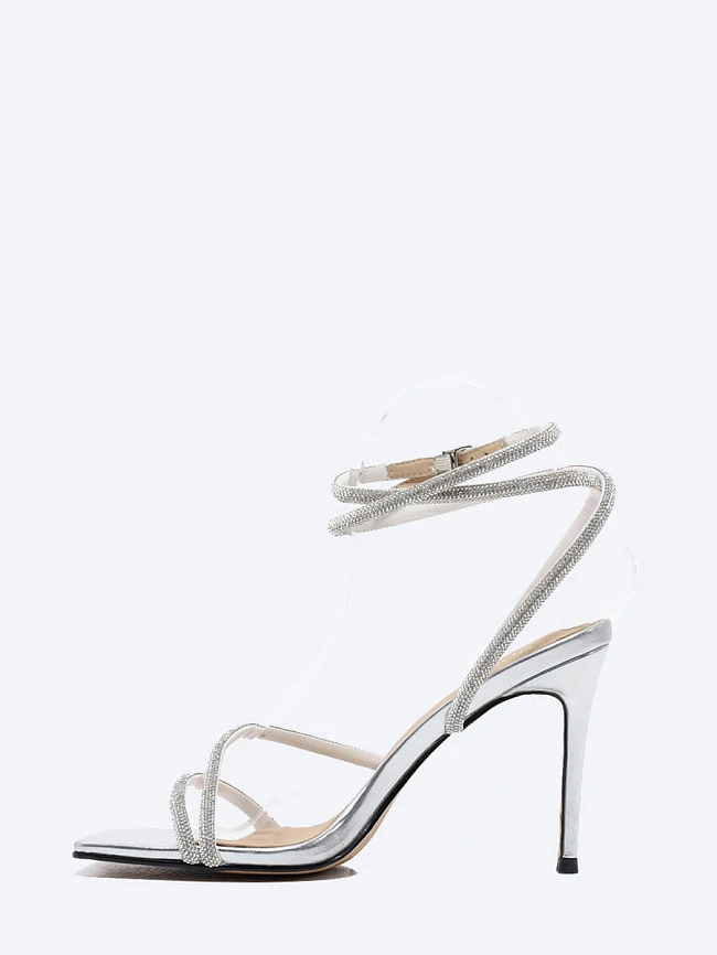 Босоножки 1848400 женские цвет серебряный, искусственный спилок 1848400 | 3