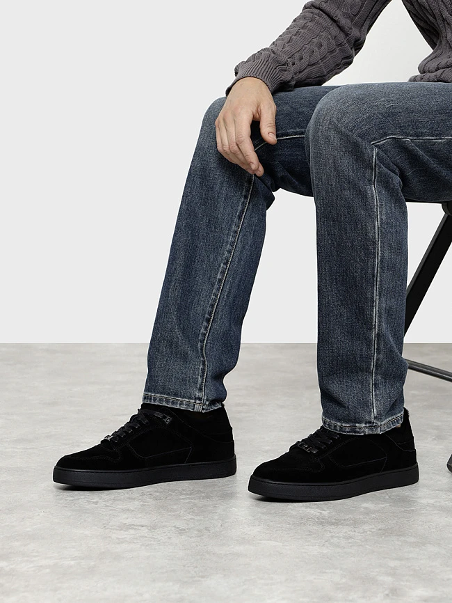 Кеды мужские зимние, цвет черный, натуральный спилок M253853M | 11