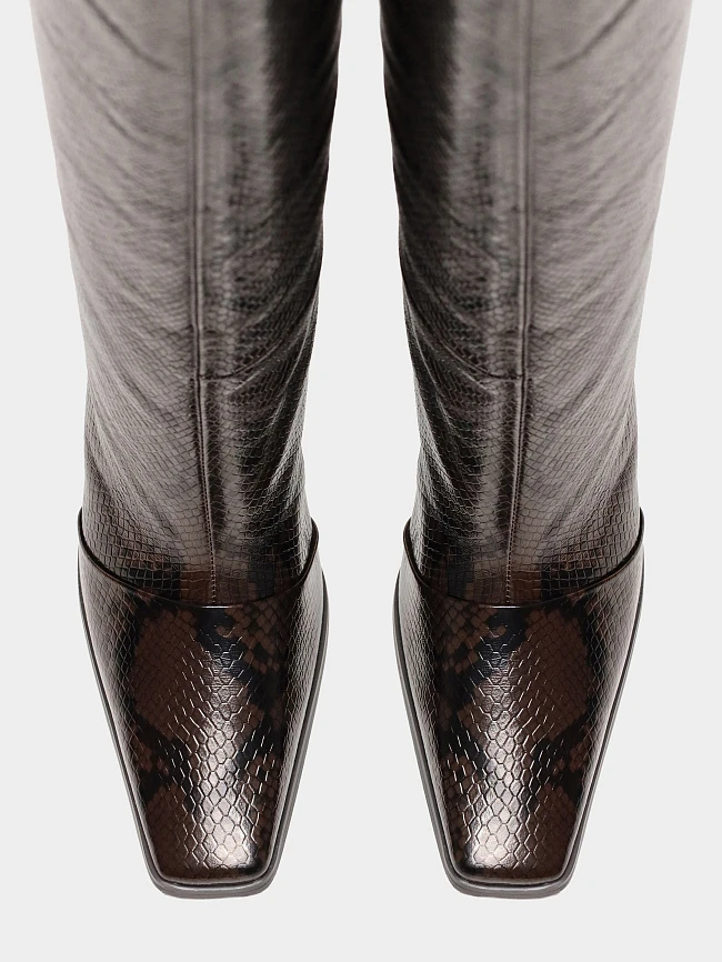 Сапоги женские демисезонные, цвет коричневый, натуральная кожа 1494785 | 5