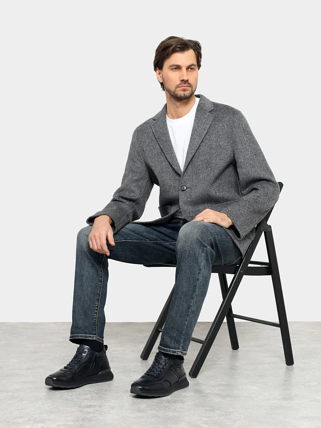 Кроссовки мужские зимние, цвет синий, натуральная кожа M254220M | 10