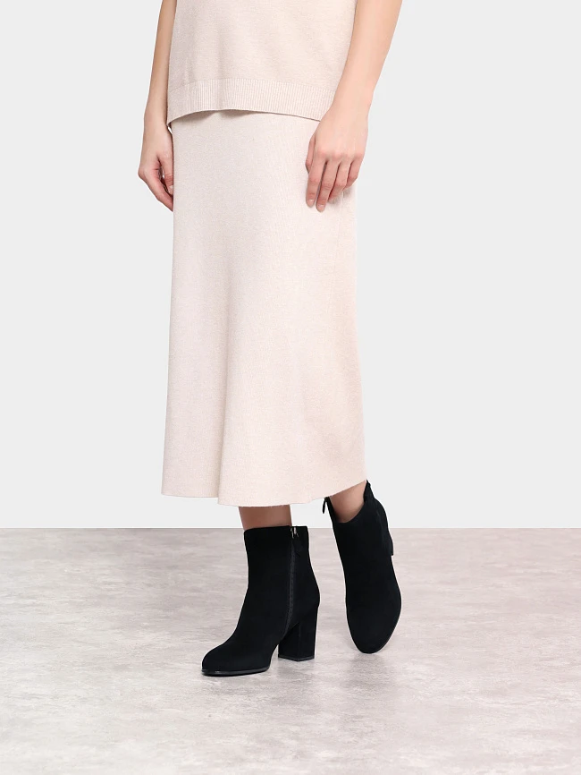 Полусапоги женские демисезонные, цвет черный, натуральный велюр 1730121 | 8