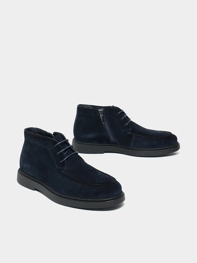 Ботинки мужские демисезонные, цвет синий, натуральный спилок M801238 | 3