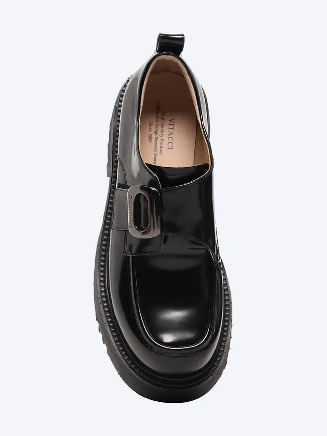 Лоферы женские всесезонные, цвет черный, натуральная кожа и полимерные материалы 1849372 | 4