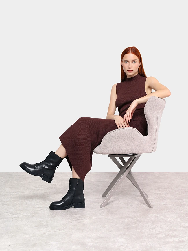 Ботинки женские демисезонные, цвет черный, натуральная кожа 1820413 | 12