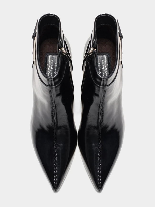 Ботильоны женские всесезонные, цвет черный, натуральная масляная кожа 17VC417 | 5