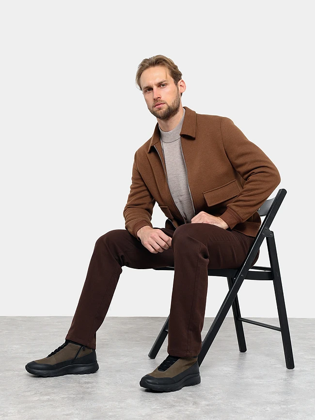 Ботинки мужские демисезонные, цвет хаки, натуральная кожа/натуральный спилок M1782076-1 | 10