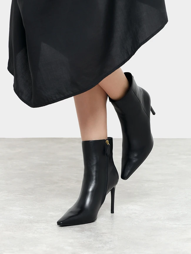 Ботильоны женские всесезонные, цвет черный, натуральная кожа 1494524 | 9