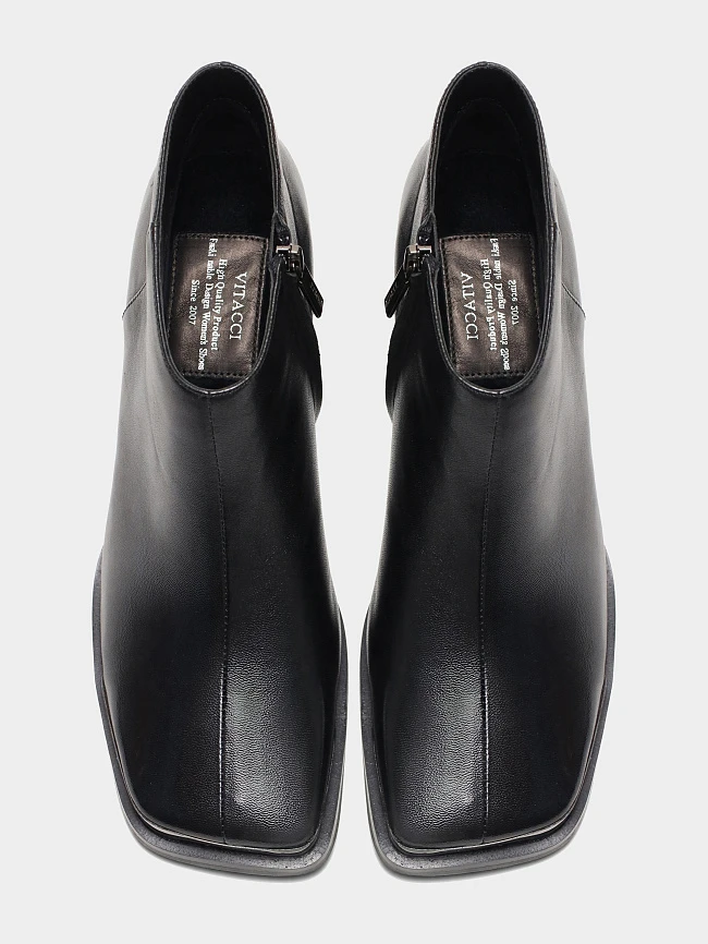 Ботильоны женские всесезонные, цвет черный, натуральная кожа 642274 | 5