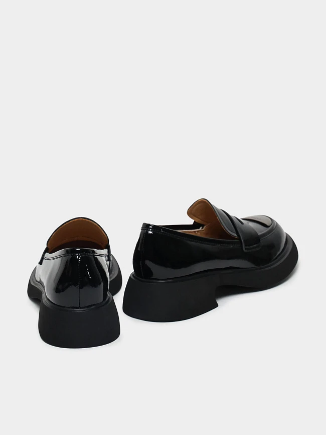 Лоферы женские всесезонные, цвет черный, натуральная кожа и полимерные материалы 1849340 | 4