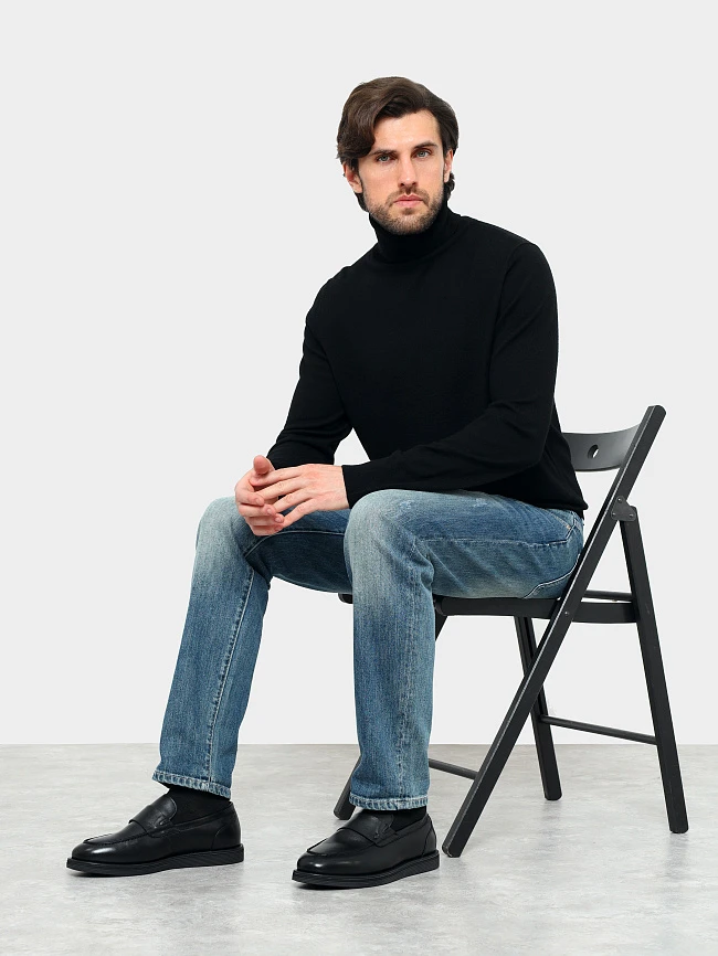 Лоферы мужские зимние, цвет черный, натуральная кожа M254250M | 11