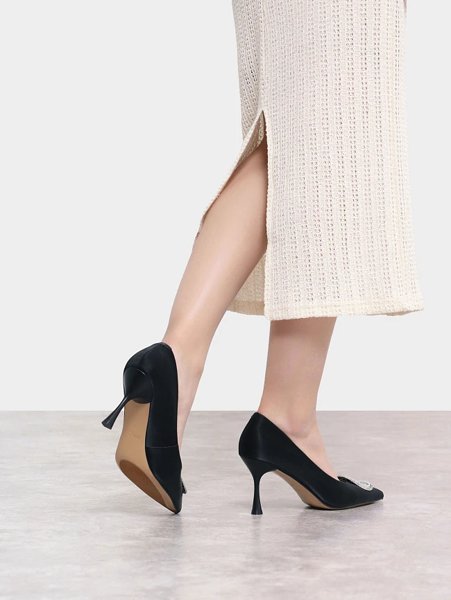 Туфли женские всесезонные, цвет черный, натуральная кожа 23VC007 | 9