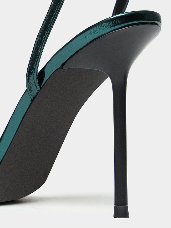 Босоножки женские летние, цвет изумрудный, натуральная кожа 1495155F | 5