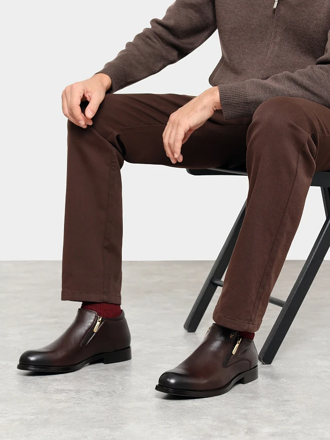 Ботинки мужские демисезонные, цвет коричневый, натуральная кожа M1023029 | 10