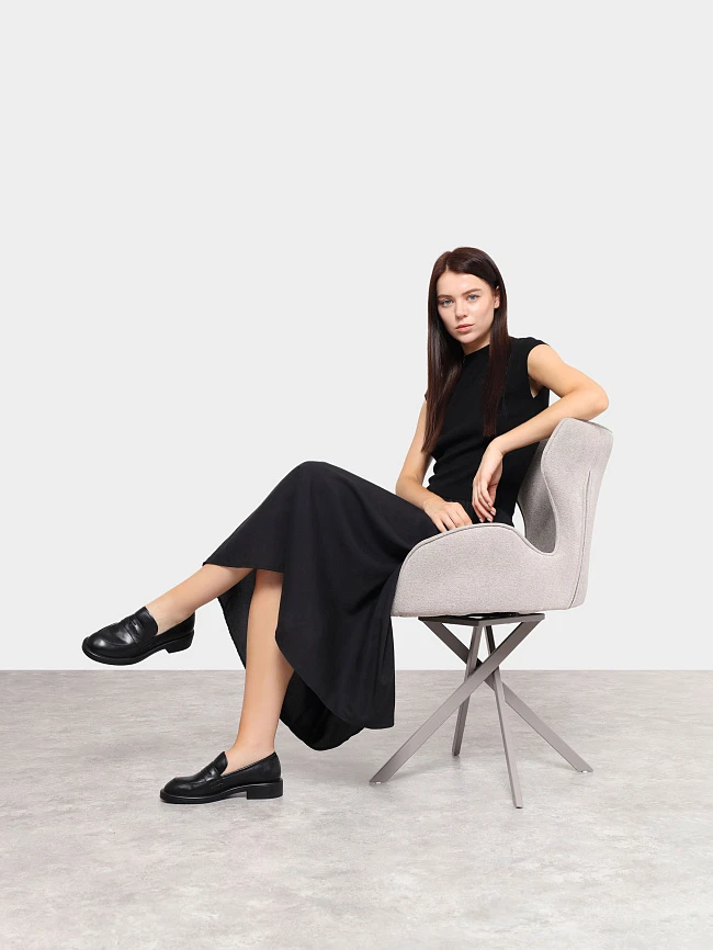 Лоферы женские всесезонные, цвет черный, натуральная кожа и полимерные материалы 1849517 | 11