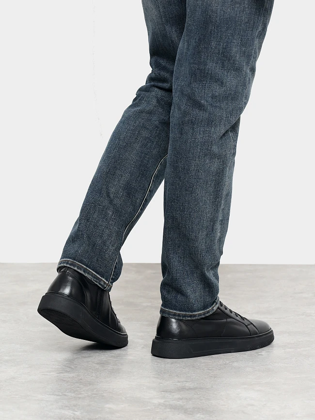 Кеды мужские демисезонные, цвет черный, натуральная кожа M254243 | 8