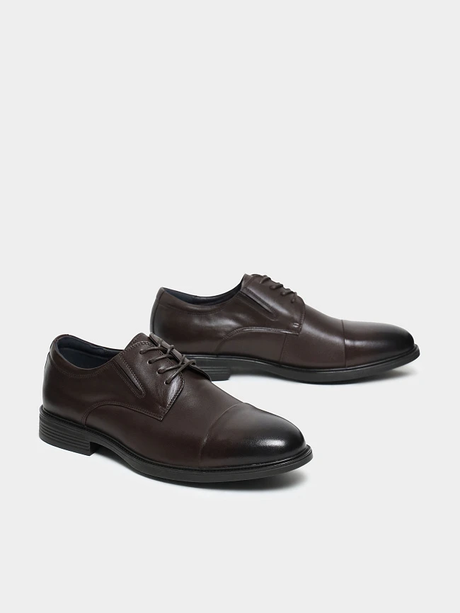 Полуботинки мужские демисезонные, цвет коричневый, натуральная кожа M24VC081 | 3