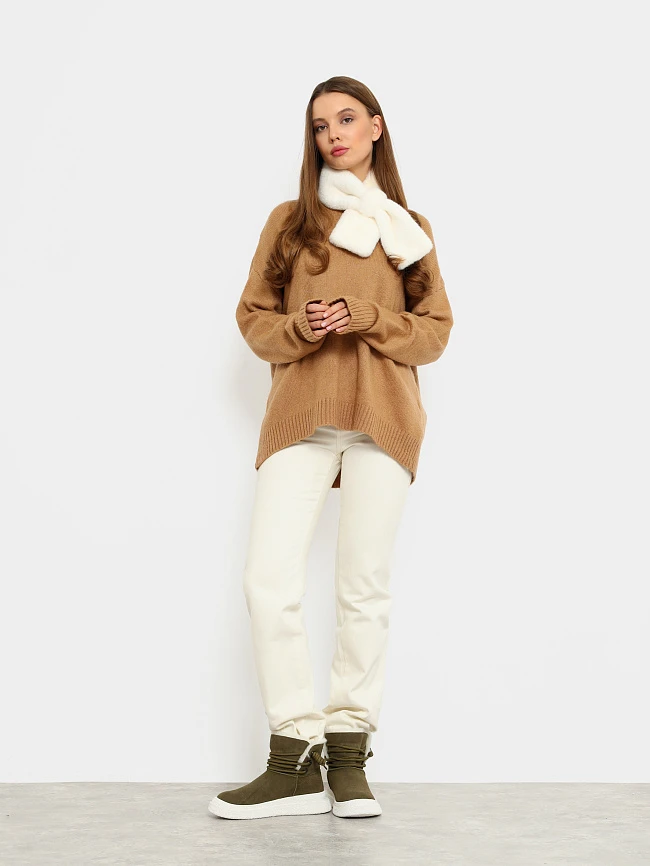 Полусапоги женские зимние, цвет хаки, натуральный спилок 3630342M | 8