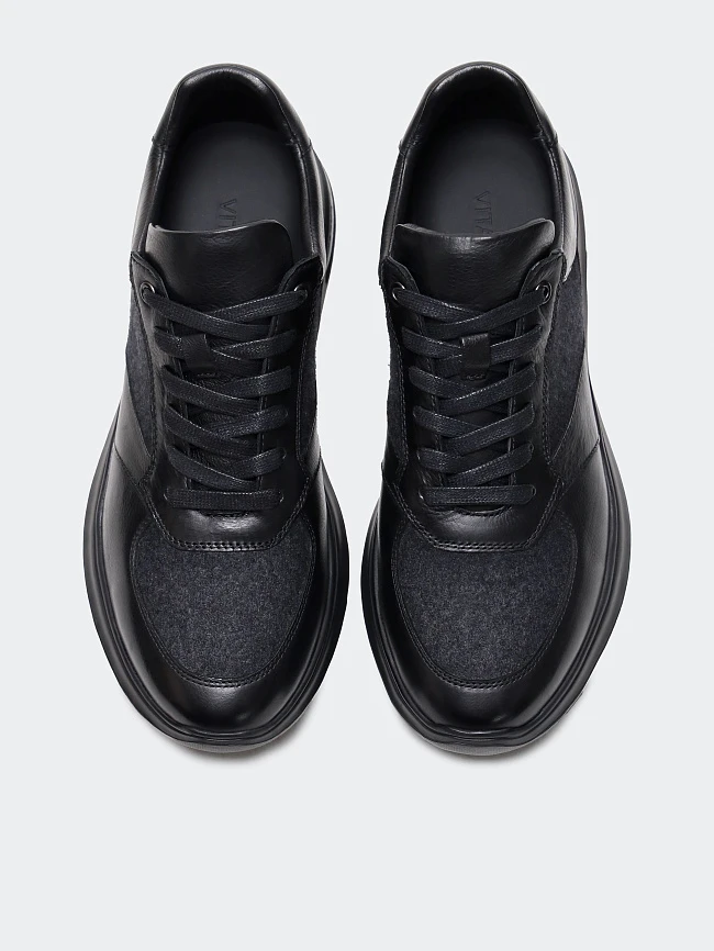 Кроссовки мужские демисезонные, цвет черный, натуральная кожа/шерсть M1782596 | 5