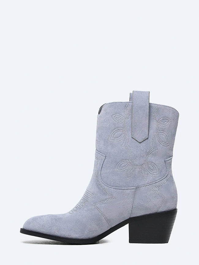 Полусапоги 1848491 женские цвет голубой, искусственный велюр 1848491 | 3