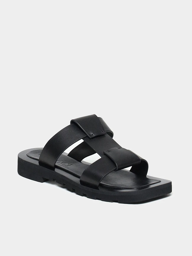 Сабо женские летние, цвет черный, натуральная кожа 1495069 | 2