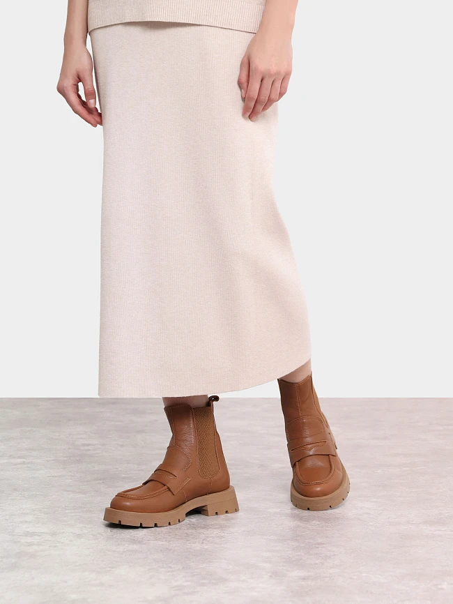 Ботинки женские демисезонные, цвет рыжий, натуральная кожа 1221253 | 8