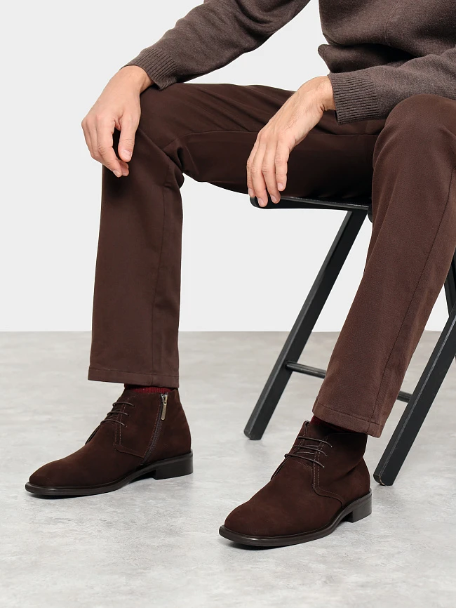 Ботинки мужские демисезонные, цвет коричневый, натуральный велюр M1022970 | 10