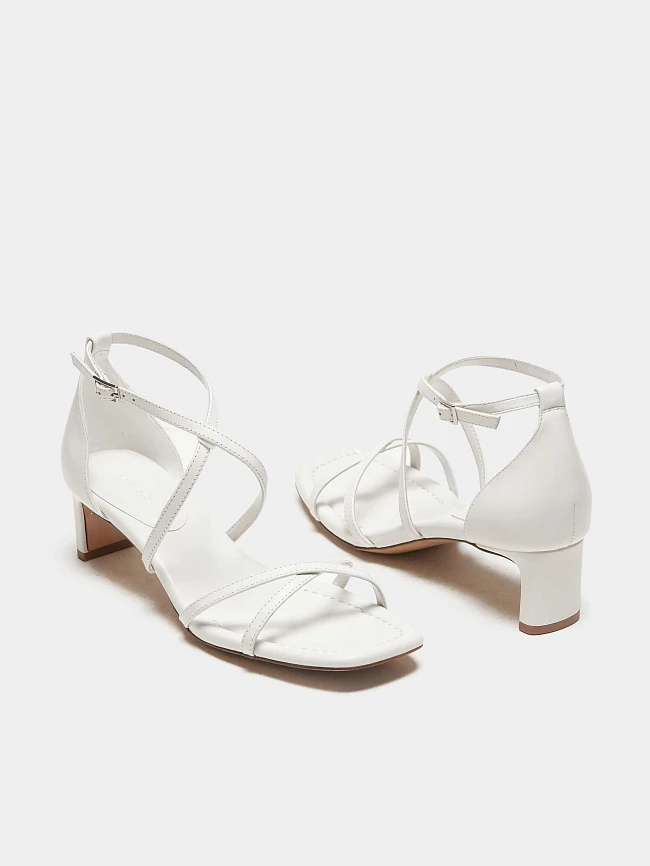 Босоножки женские летние, цвет белый, натуральная кожа 497609 | 4