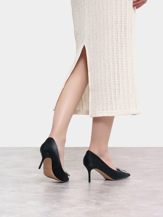 Туфли женские всесезонные, цвет черный, натуральная кожа 17VC004 | 9