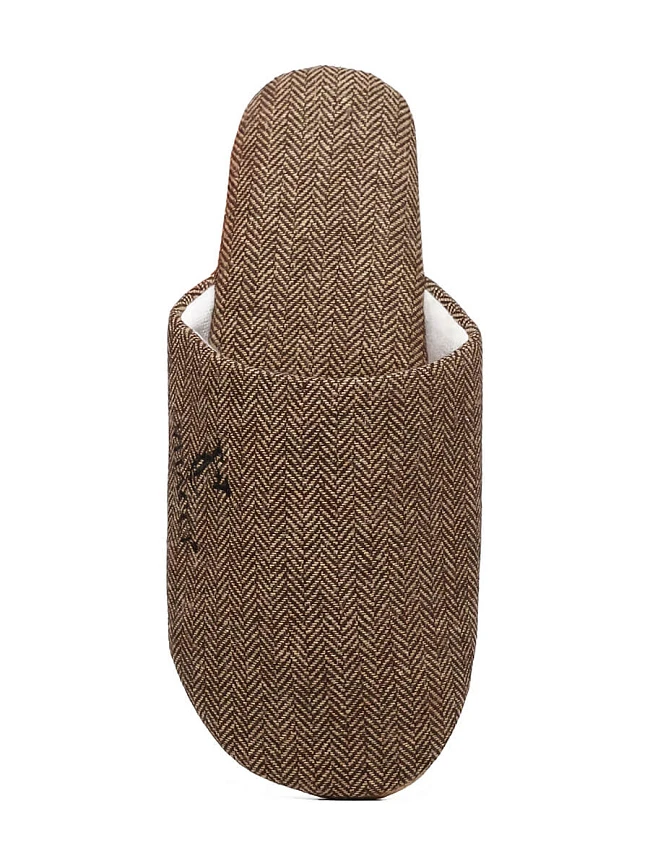 Тапочки мужские для дома, цвет коричневый, хлопок SLIP15 | 5