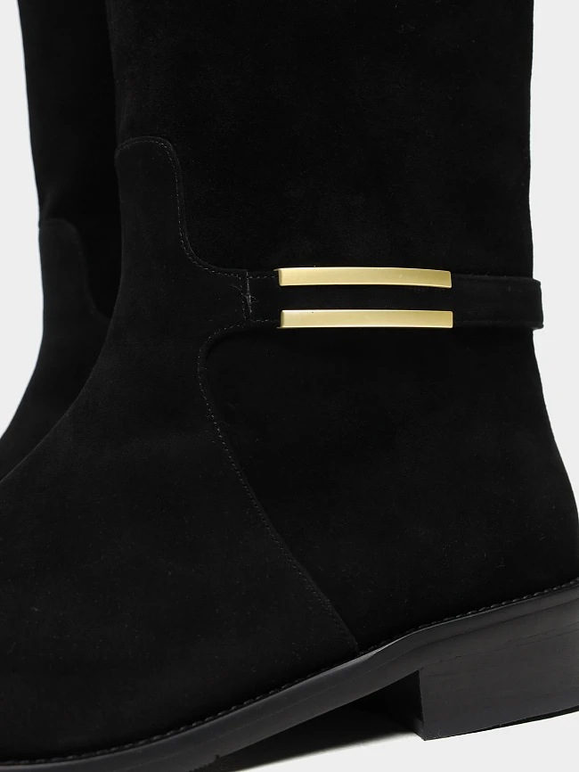 Сапоги женские зимние, цвет черный, натуральный велюр 1494714M | 6