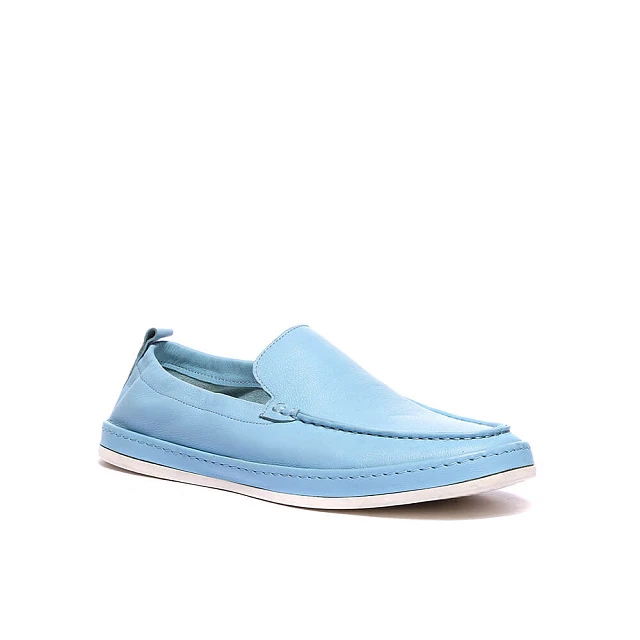 Мокасины M113825 мужские цвет голубой, натуральная кожа M113825         | 1