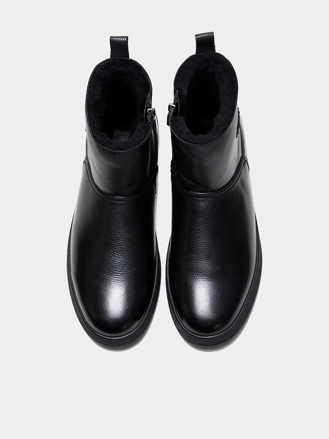 Полусапоги мужские зимние, цвет черный, натуральная кожа M254259M | 4