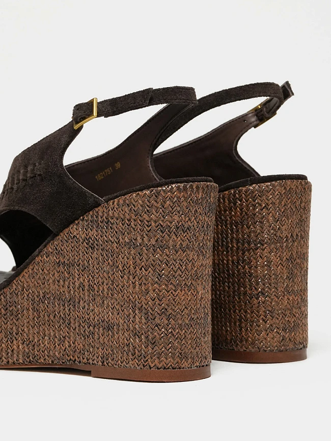 Босоножки женские летние, цвет коричневый, натуральный спилок 1821751 | 4