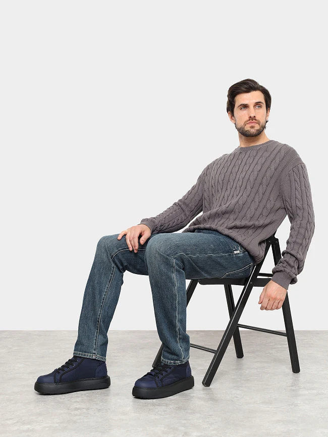 Кеды мужские зимние, цвет синий, текстиль M03051M | 10