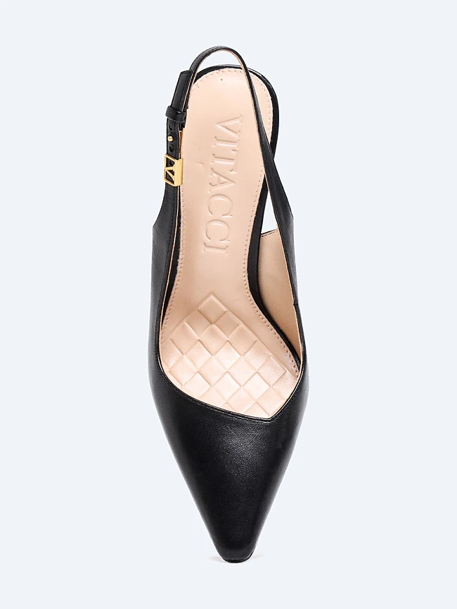 Туфли женские летние, цвет черный, натуральная кожа 496815 | 4