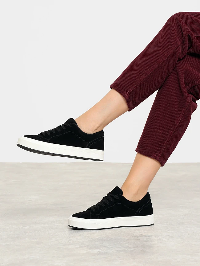 Кеды женские демисезонные, цвет черный, натуральный спилок 3630314 | 6