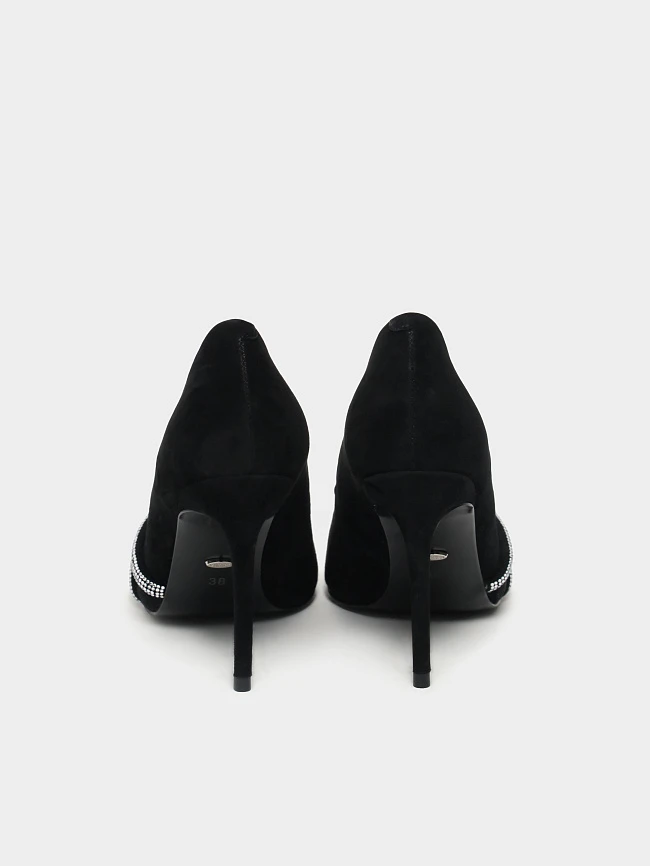 Туфли женские всесезонные, цвет черный, натуральный велюр 494858 | 6