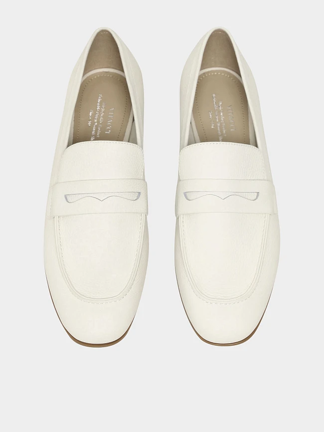 Лоферы женские всесезонные, цвет белый, натуральная кожа 494888 | 5