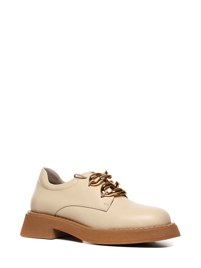 Полуботинки 1221012 женские цвет молочный, натуральная кожа 1221012         | 1