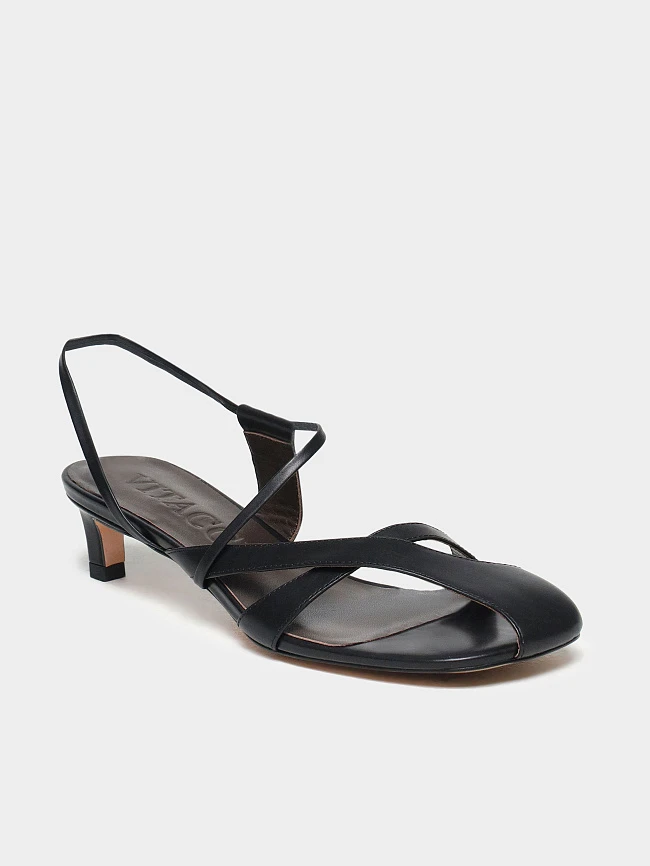 Босоножки женские летние, цвет черный, натуральная кожа 1731300 | 2