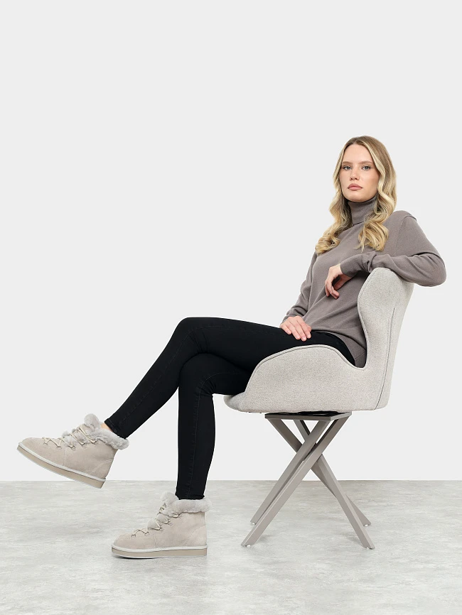 Ботинки женские зимние, цвет серый, натуральный спилок 7210438M | 11