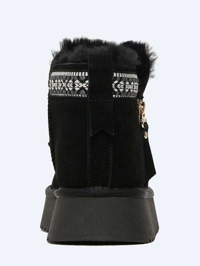 Полусапоги женские зимние, цвет черный, натуральный спилок 27VD084M | 6